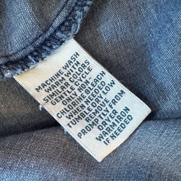 Go Softly Patio Womens Medium Dress Denim Embroidered Snap Button Western Mumu - Picture 7 of 7